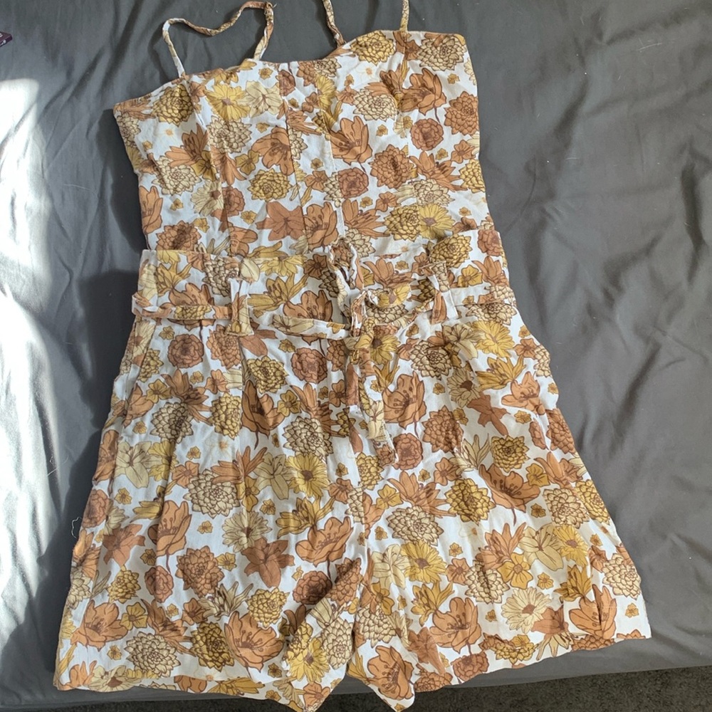 A two piece set with a crop top and shorts.